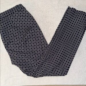 Andrea Jovine Flat Front Geometric Stretch Ankle Wrinkle Resistant Pants